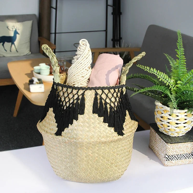 panier en osier tressé pour rangement et décoration polyvalente - vue 5 sur 18