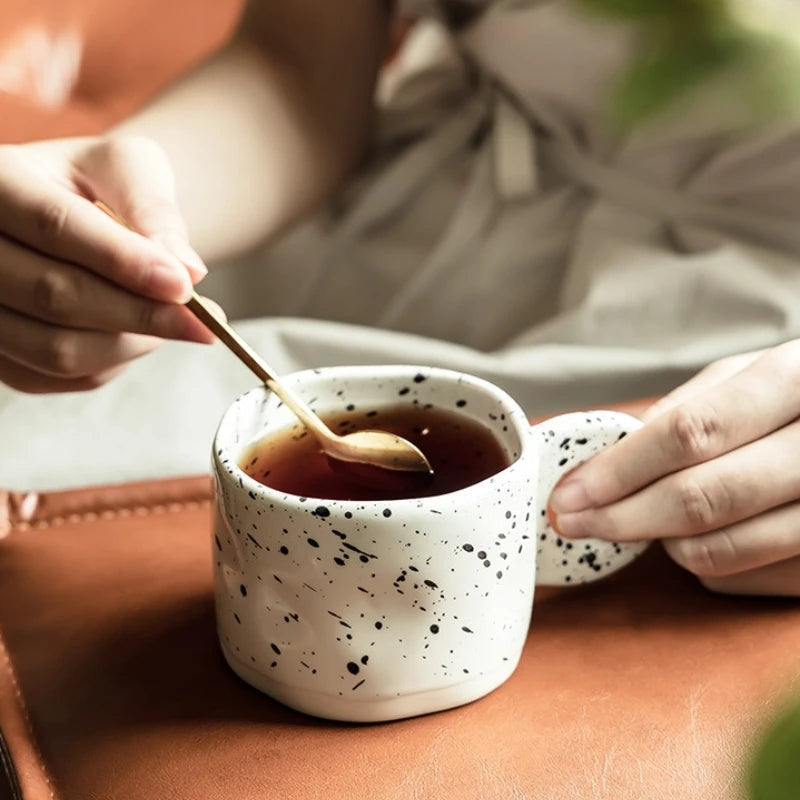 Mug ceramique motif encre eclaboussee style chinois 280ml