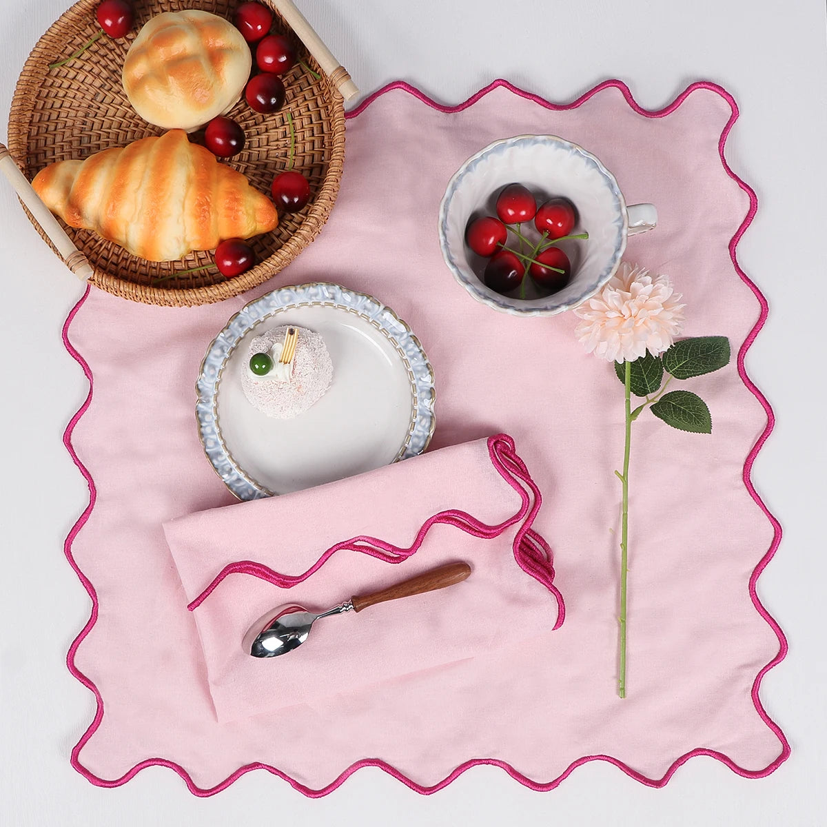 Serviette de table tissu coton style washa moderne rustique - vue 7 sur 7