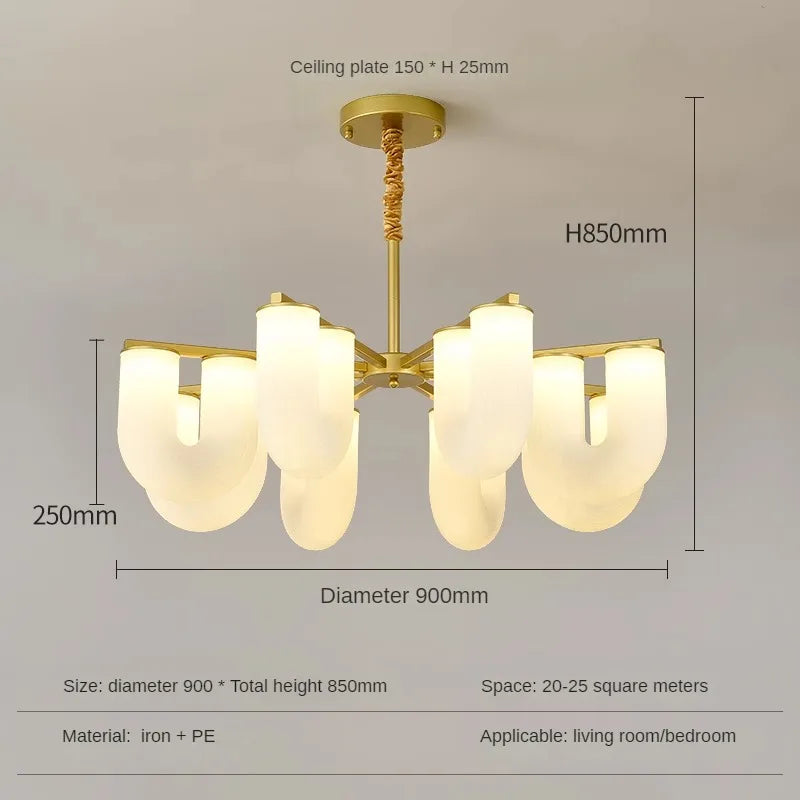 suspension led design nordique en fer pour intérieur moderne - vue 9 sur 10