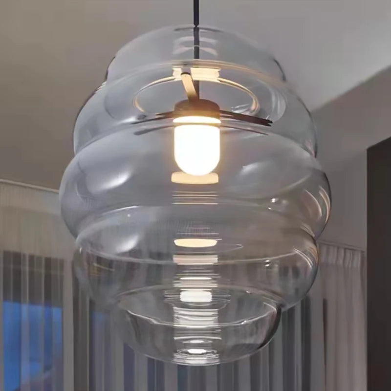 suspension en verre transparent pour bar restaurant avec fil réglable