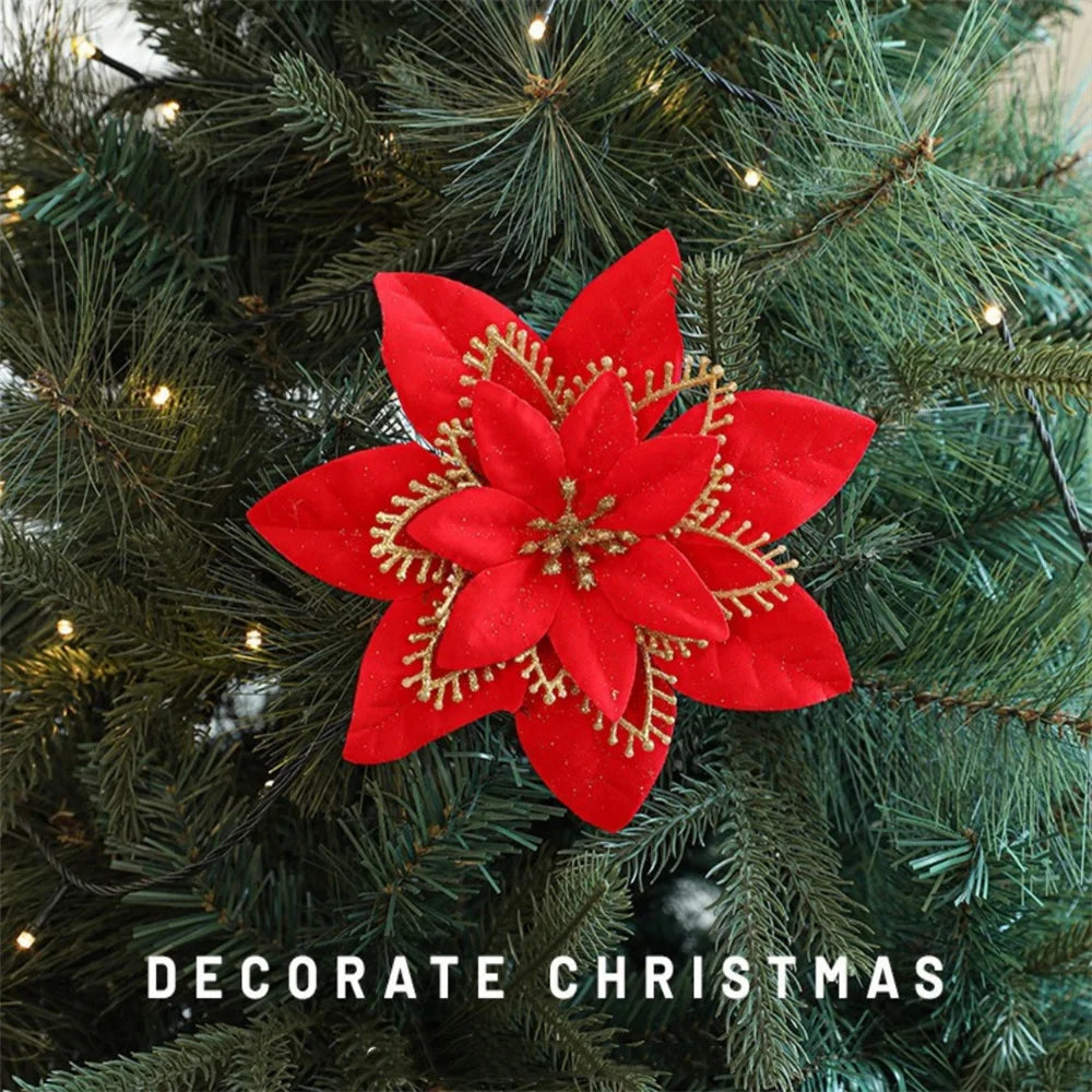 décorations de noël fleurs artificielles pour la maison 2025 - vue 6 sur 9