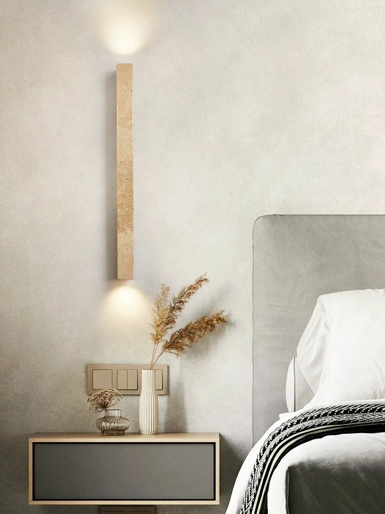 Applique murale longue Led en pierre