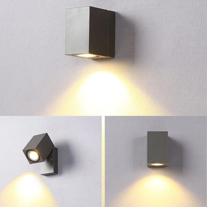 Applique murale LED pliante extérieure IP65 étanche jardin porche lumière GU10 COB cour extérieure applique murale luminaire 5W - vue 4 sur 9