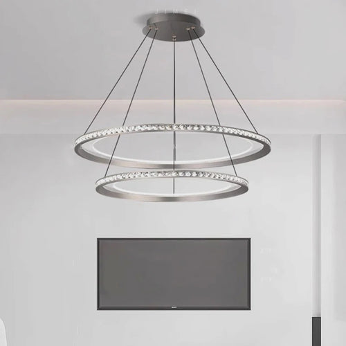 lustre moderne en suspension avec éclairage led intérieur
