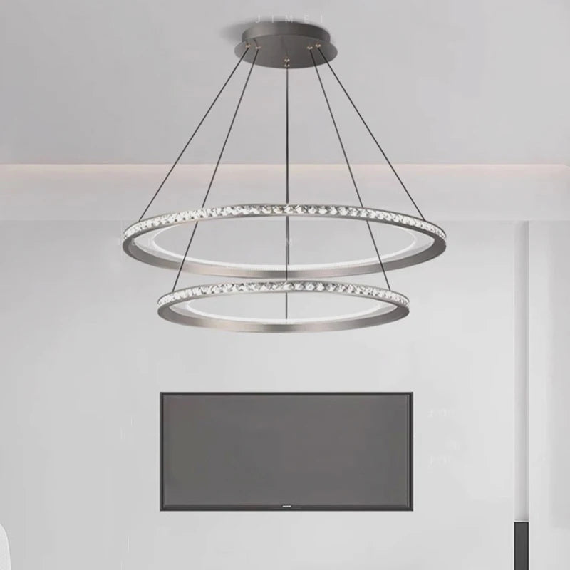 lustre moderne en suspension avec éclairage led intérieur - vue 5 sur 12