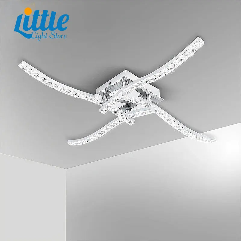plafonnier chromé ondulé LED Surface - vue 2 sur 9