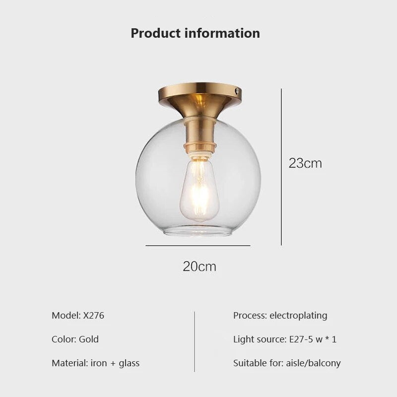 Plafonnier LED en verre transparent moderne - vue 5 sur 9
