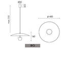 Suspension design LED avec abat-jour arrondie nordic Fuji