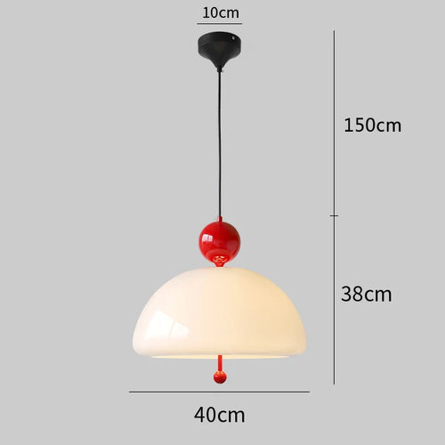 suspension en verre blanc laiteux forme fleur style bauhaus