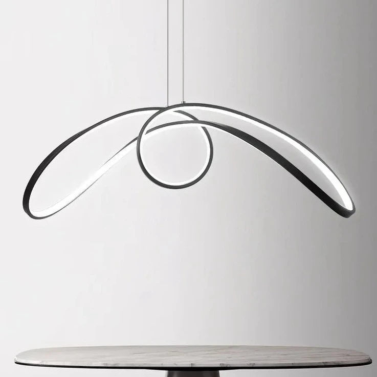 lustre en aluminium en forme de papillon avec éclairage led