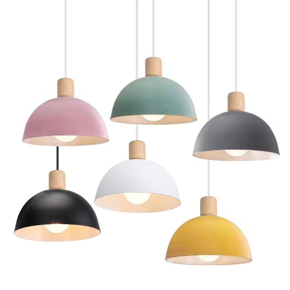 lustre nordique led en bois pour décoration maison - vue 2 sur 13