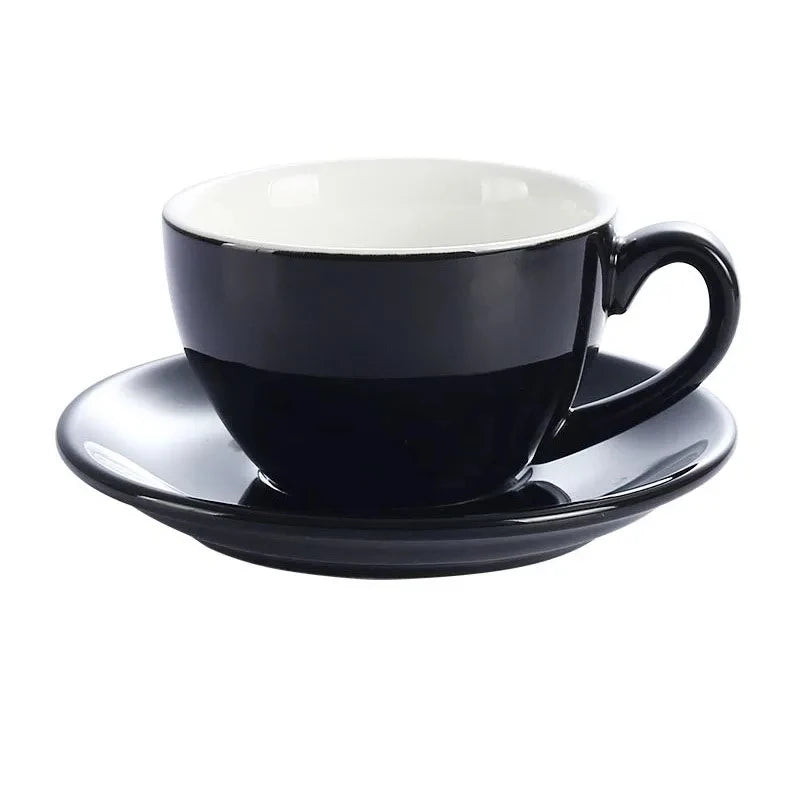 Service café céramique style barista tasse soucoupe