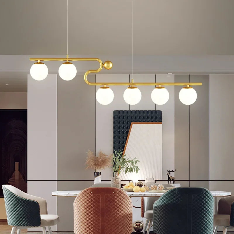 suspension moderne en forme de boule de verre décorative - vue 4 sur 10