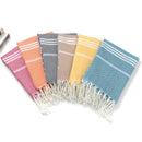 serviette de plage turque coton rayures franges rapide