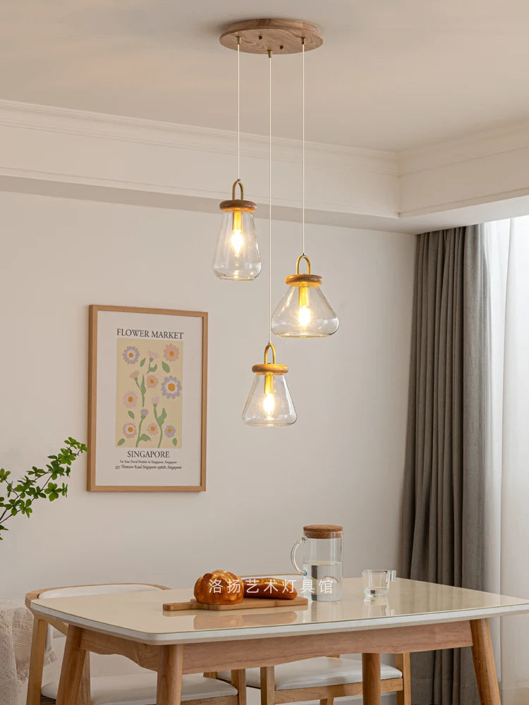 suspension abat-jour en verre transparent style art déco pour éclairage intérieur - vue 3 sur 11