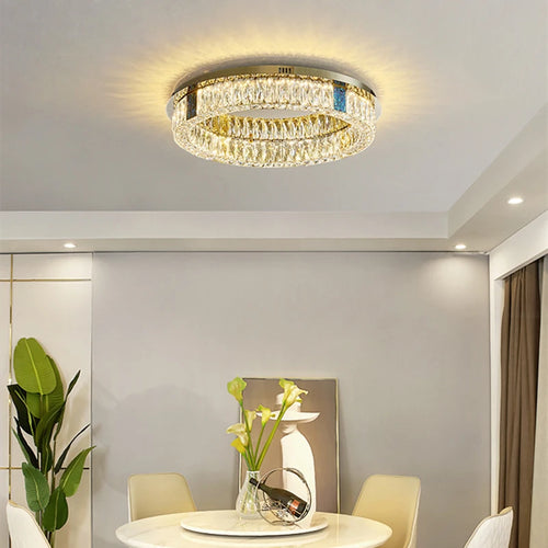 plafonnier led rond design nordique en acier inoxydable 	 modèle