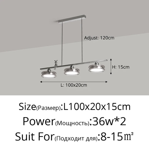 suspension minimaliste italienne pour éclairage intérieur moderne