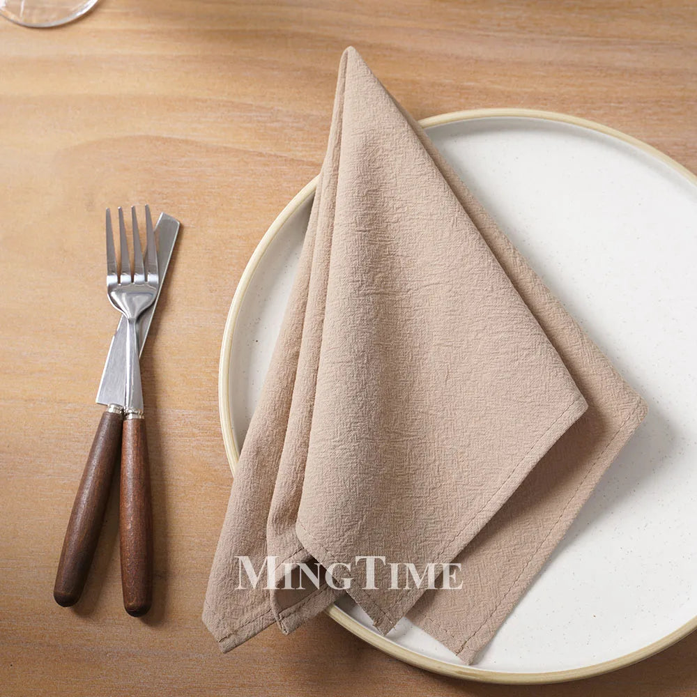 Serviette de table coton lavé douce style classique - vue 3 sur 7
