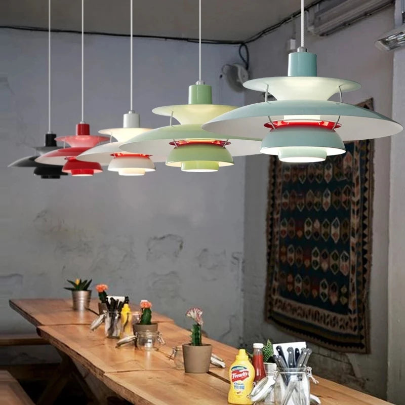 Moderne LED coloré parapluie suspension lustres nordiques lampe suspendue salle à manger Table Bar Restaurant luminaires - vue 4 sur 21