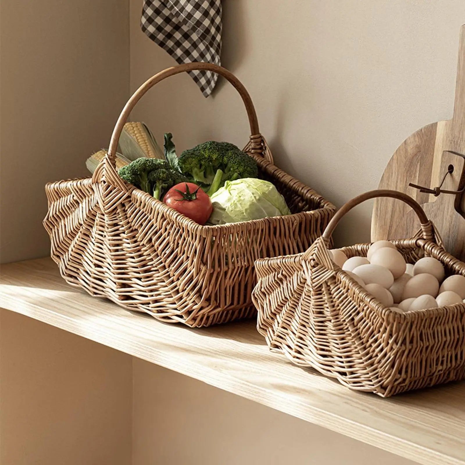 panier en osier pour pique-nique fruits légumes camping et fêtes - vue 2 sur 7