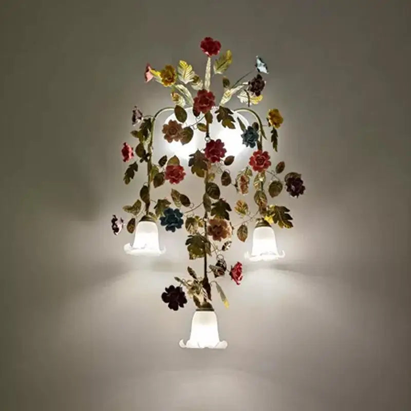applique murale en métal avec fleurs et herbes décoratives - vue 5 sur 8