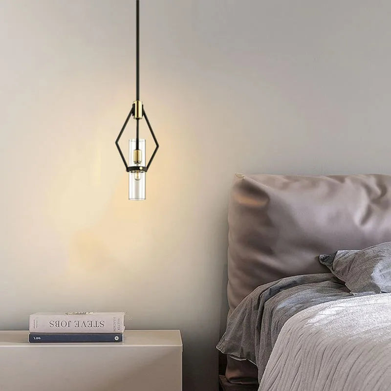 lampes suspendues post-modernes en verre transparent avec cordon ajustable