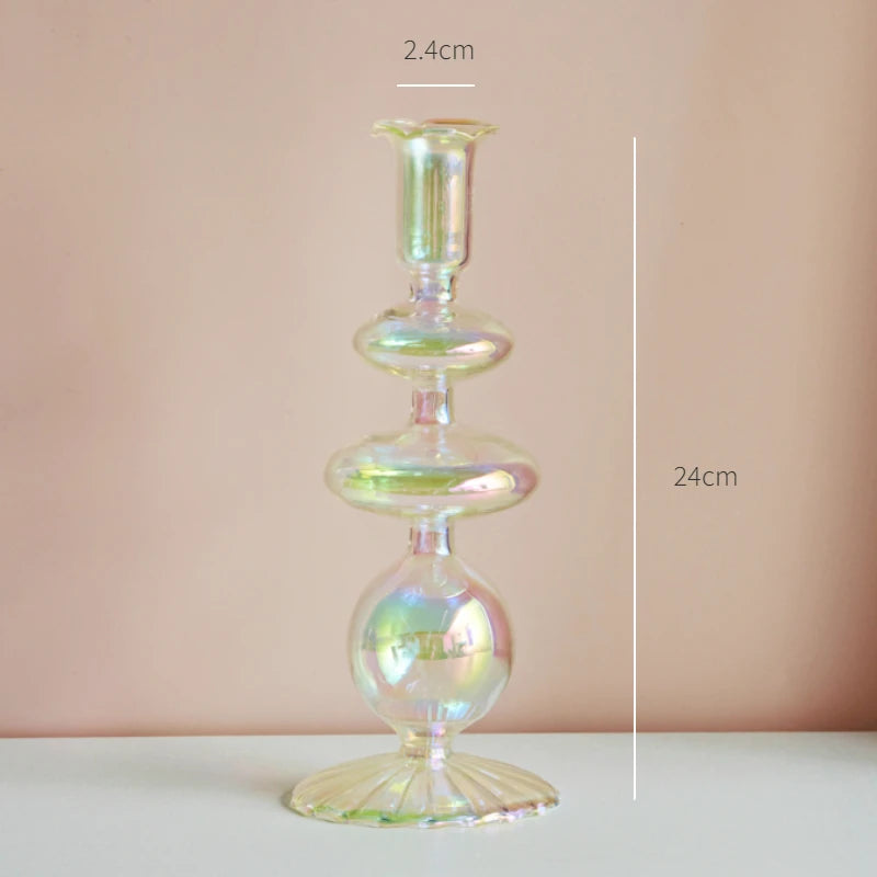 bougeoir en verre décoration nordique pour mariage et fleurs - vue 19 sur 22