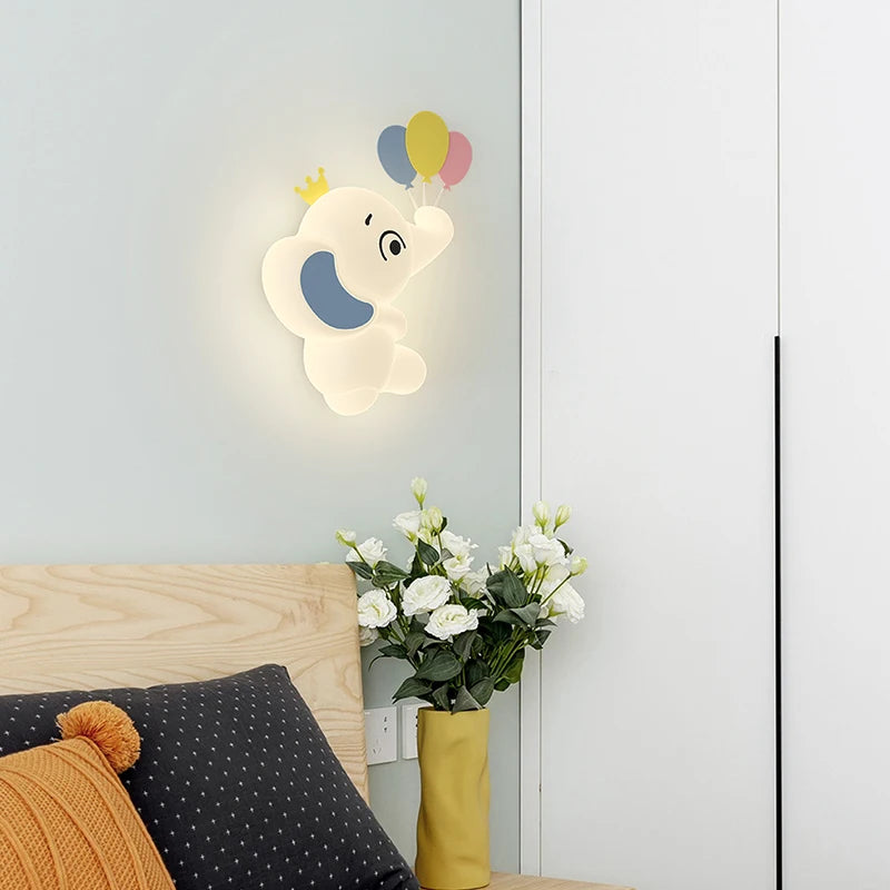 applique murale créative en forme d'éléphant pour éclairage intérieur