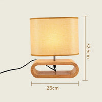 lampe de table nordique en bois créative moderne abat-jour en lin