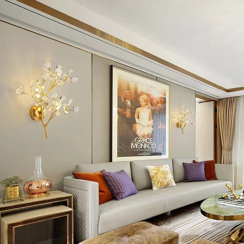 applique murale led luxe en cristal pour décoration intérieure - vue 3 sur 8