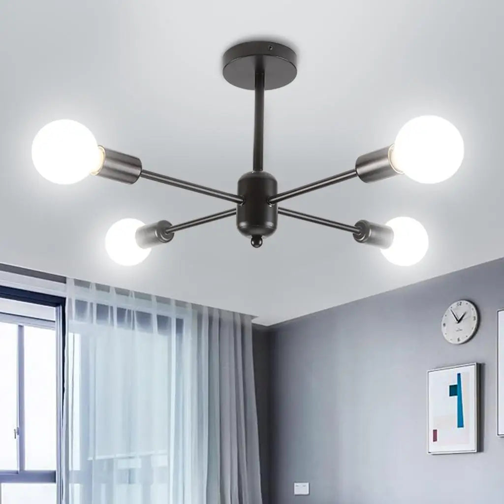 Moderne 4/6 têtes Plafonnier Rétro Plafond Lustre Lampe Industrielle Luminaria Lamparas pour Salon Plafonnier Éclairage - vue 6 sur 10