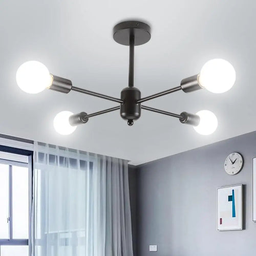 Moderne 4/6 têtes Plafonnier Rétro Plafond Lustre Lampe Industrielle Luminaria Lamparas pour Salon Plafonnier Éclairage