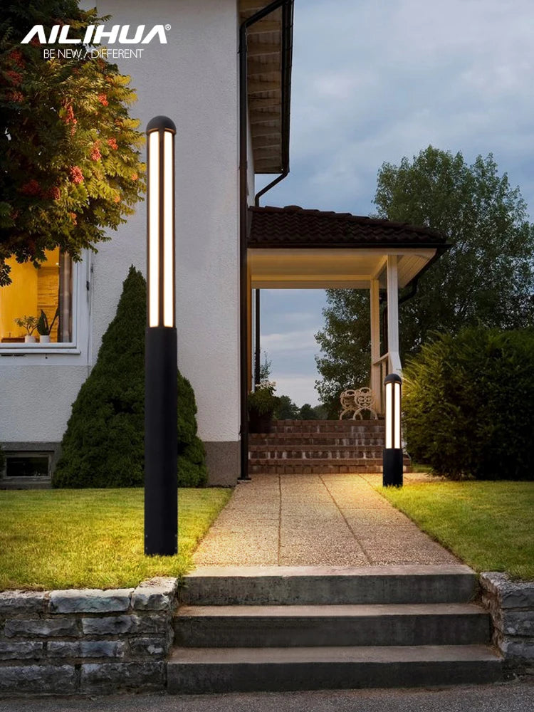 lampe de jardin extérieure villa led étanche lampadaire parc - vue 5 sur 10