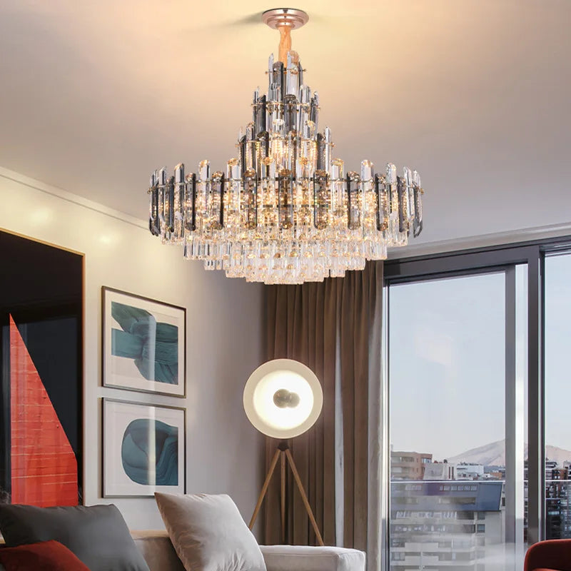 lustre suspendu ovales en cristal à led dimmable tendance 2022 - vue 6 sur 11