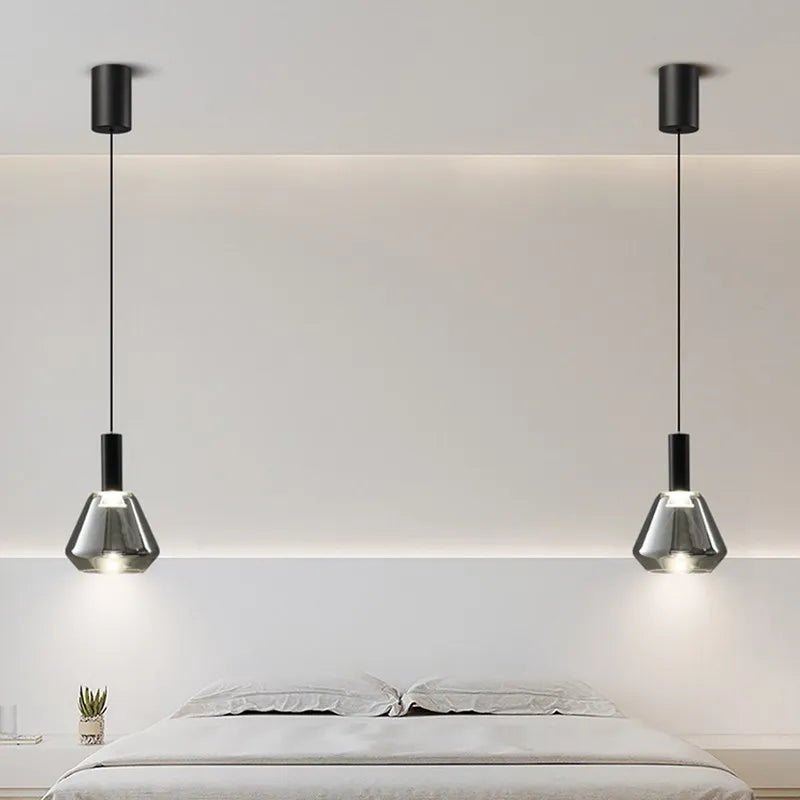 Lampes en verre multicolores en fer - vue 5 sur 10
