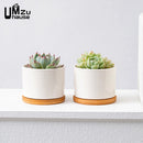 lot de 2 pots en céramique avec drainage pour plantes d'intérieur