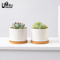 lot de 2 pots en céramique avec drainage pour plantes d'intérieur