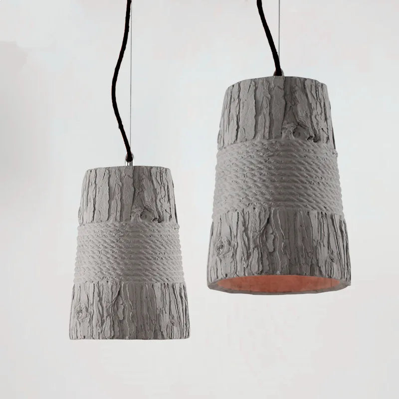 Suspension LED lumière nordique Style industriel LOFT rétro lustre Grain de bois ciment magasin barre Spot lumière grand Long fil 110 V 220 V - vue 6 sur 7