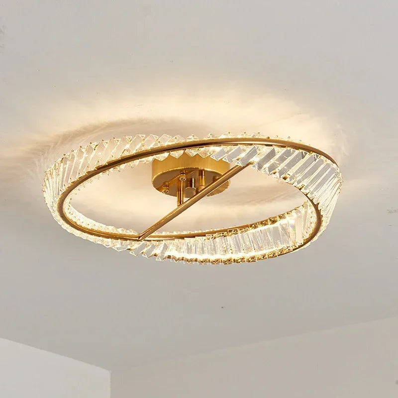 plafonnier led de luxe en cristal nordique décoratif d'intérieur
