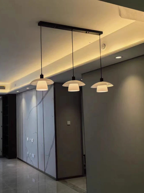 lustre japonais minimaliste en verre vintage pour décoration intérieure