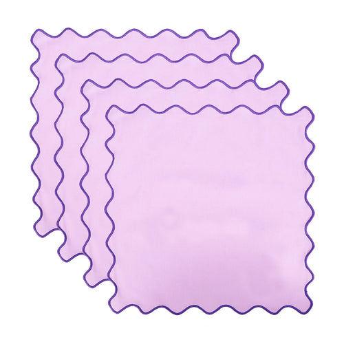 Serviette de table coton lotus brodé style champêtre