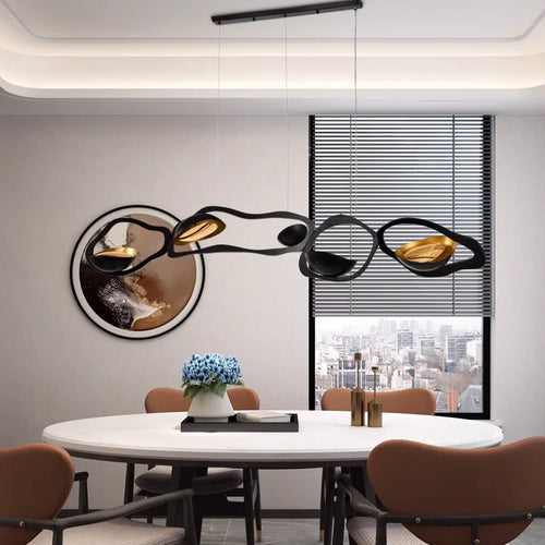 Lustre design noir et cuivré moderne