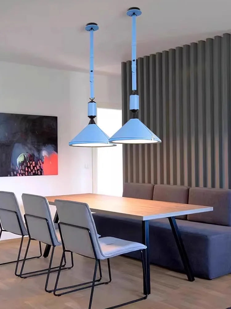 lustre led moderne avec ceinture en cuir décoration intérieure élégante - vue 7 sur 18