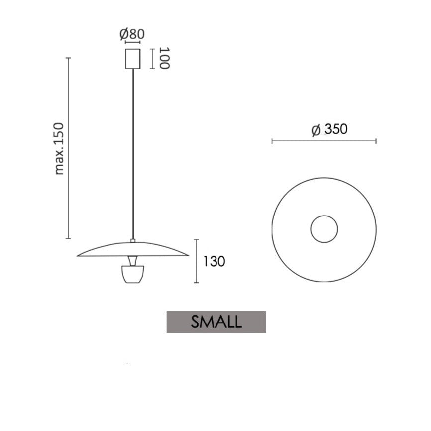 Suspension design LED avec abat-jour arrondie nordic Fuji - vue 7 sur 8