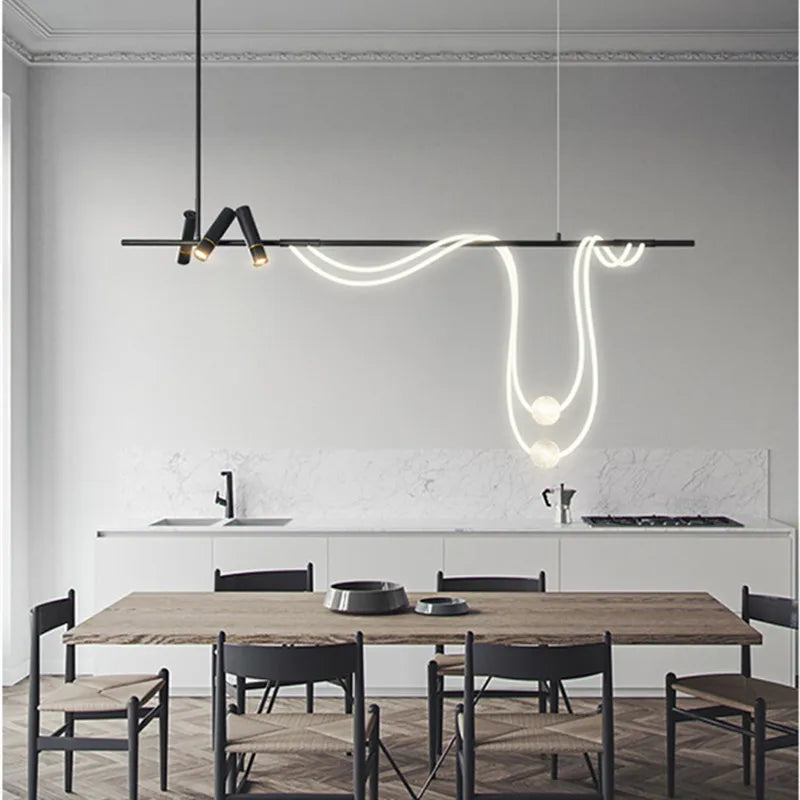 lustre led moderne design lampes suspendues décor éclairage - vue 3 sur 14