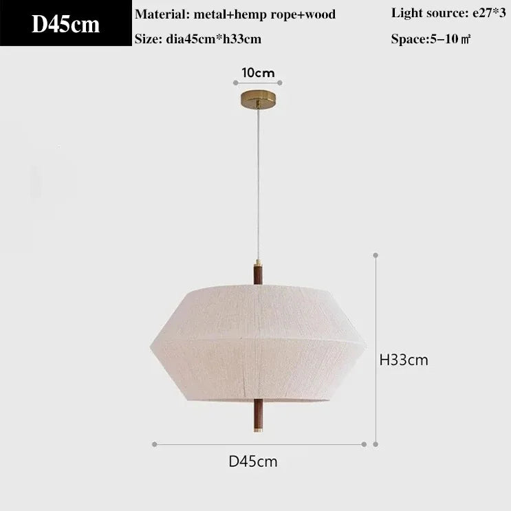 suspension en corde de chanvre et bois massif design wabi-sabi - vue 9 sur 9