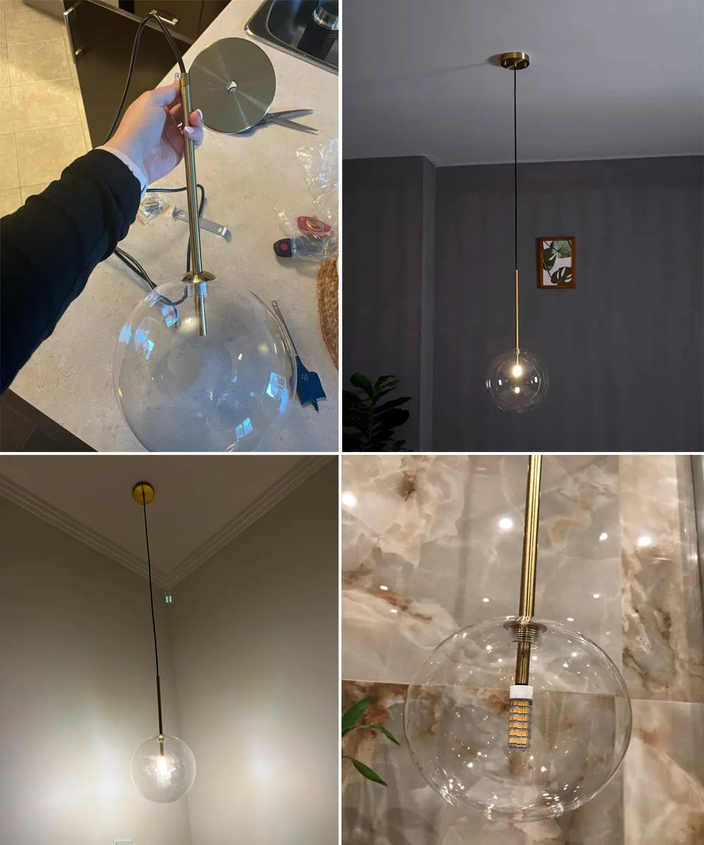 Suspension nordique moderne en verre clair - vue 11 sur 18