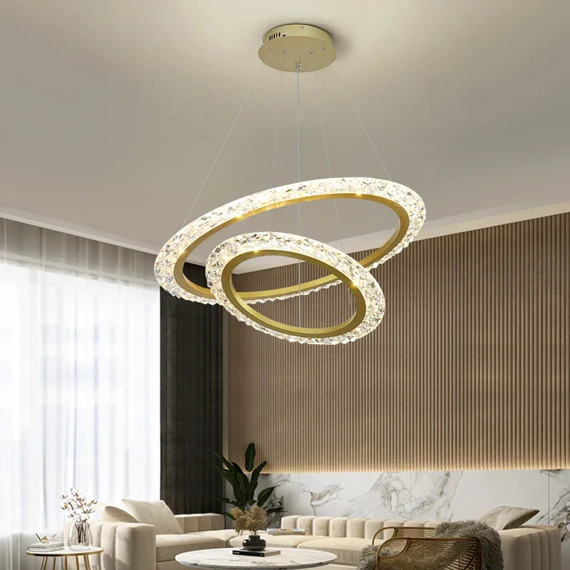 plafonnier led suspendu design moderne et luxueux - vue 6 sur 7