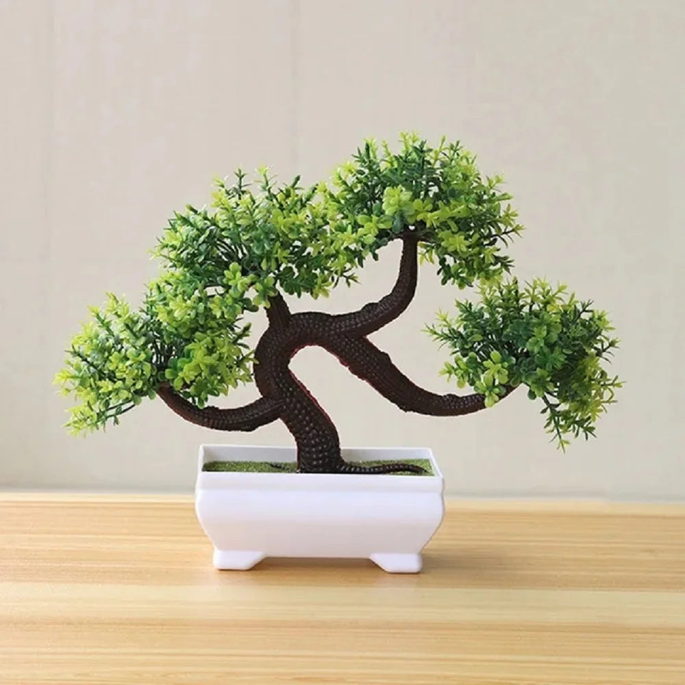bonsaï plantes artificielles vertes décoration fête mariage et bureau - vue 3 sur 14